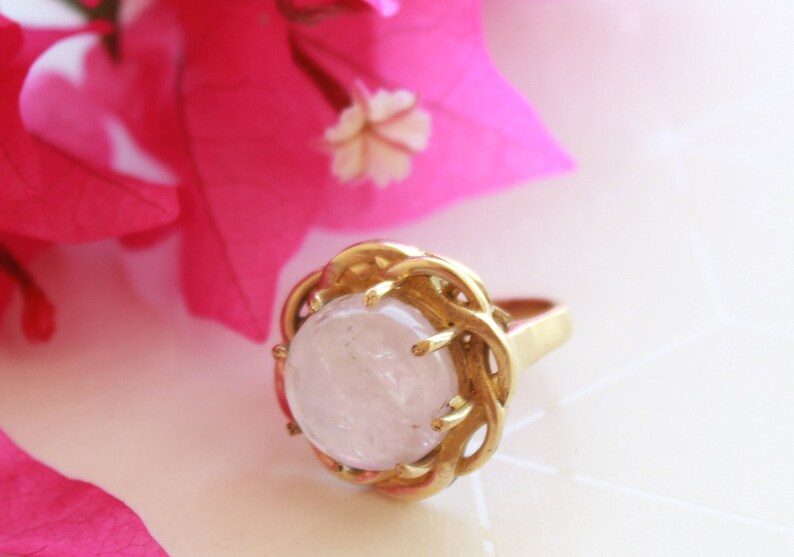 Rose Quartz Gemstone Pink Stone Birthstone Ring