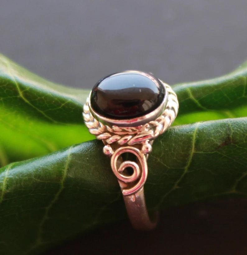 Black Onyx Handcrafted Statement Gemstone Ring