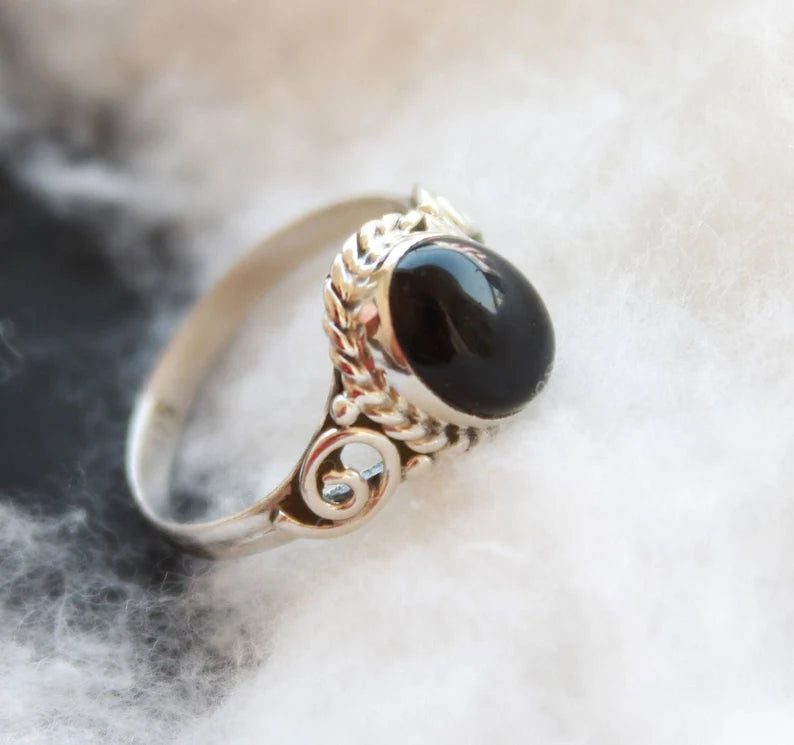 Black Onyx Handcrafted Statement Gemstone Ring