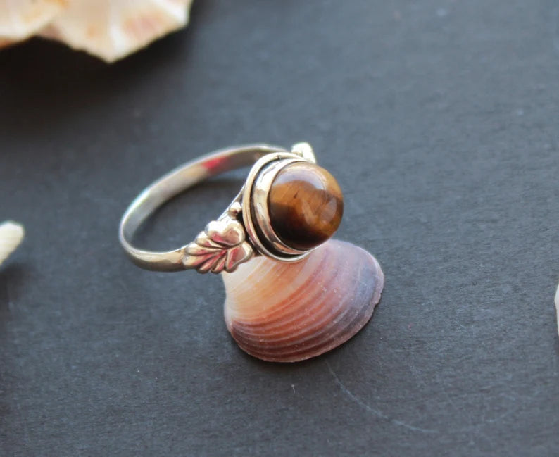 Tiger's Eye Handcrafted Gemstone Statement Ring
