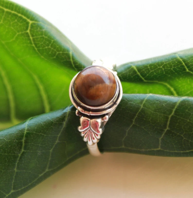 Tiger's Eye Handcrafted Gemstone Statement Ring