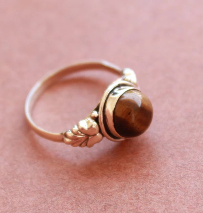 Tiger's Eye Handcrafted Gemstone Statement Ring