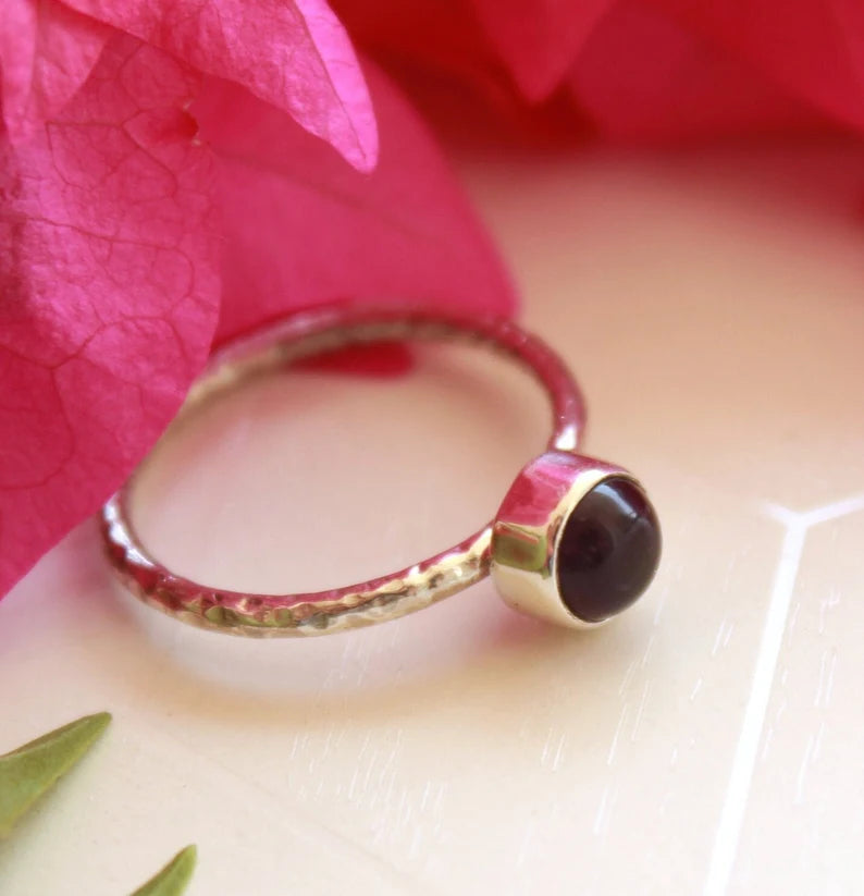 Genuine Amethyst Handcrafted Gemstone Statement Ring