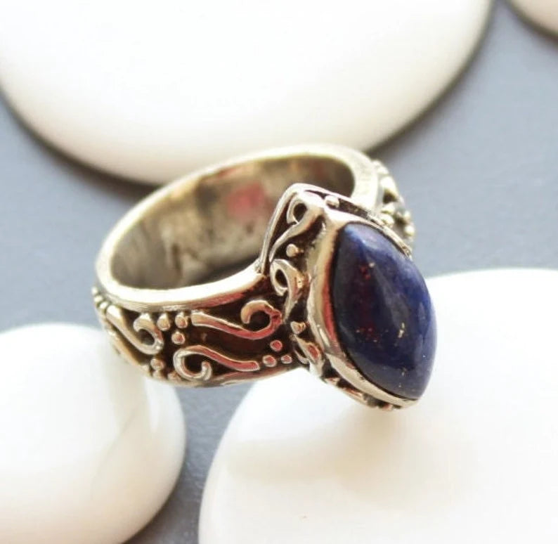 Lapis Lazuli Handmade Gemstone Statement Ring