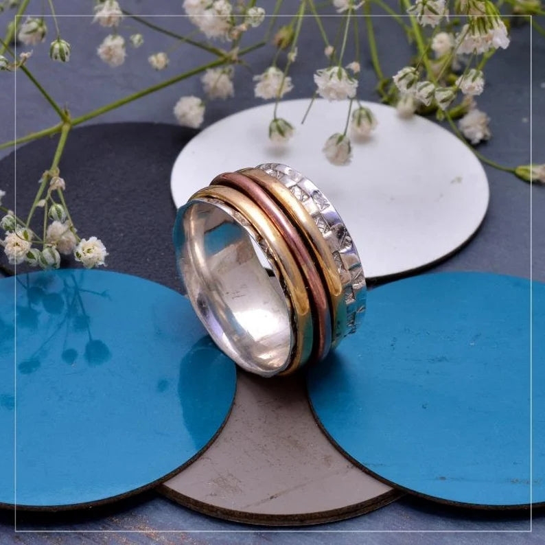 Spinner Three Tone Fidget Ring