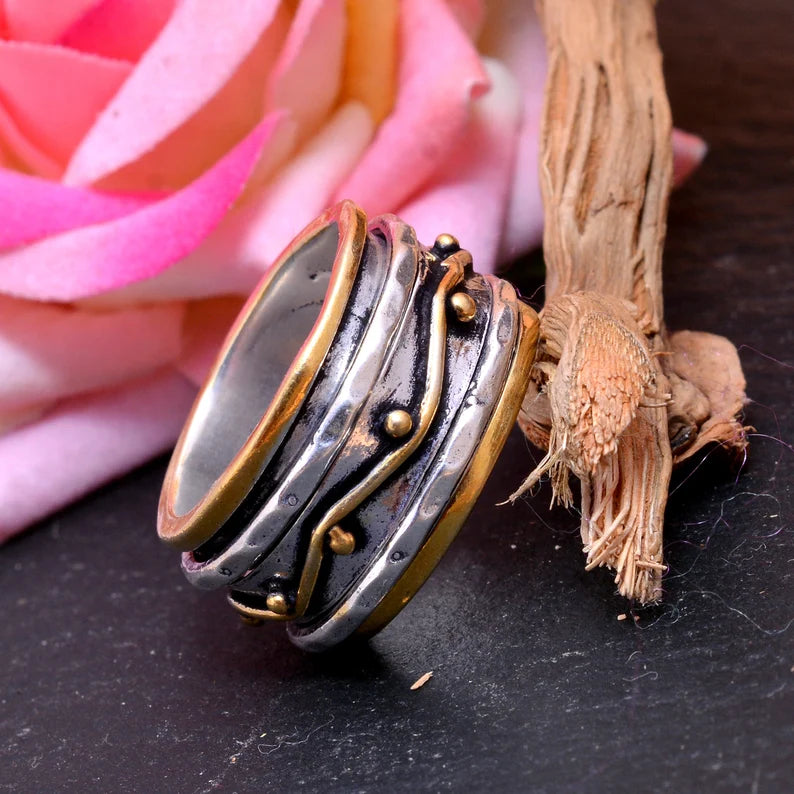 Handmade Two Tone Spinner Ring