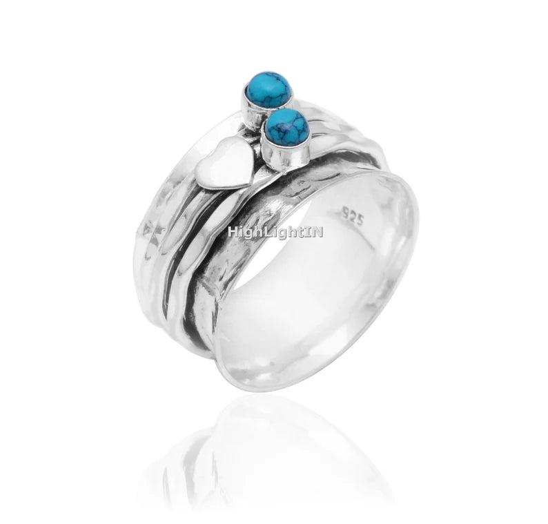 Turquoise Spinner Dual Handcrafted Ring