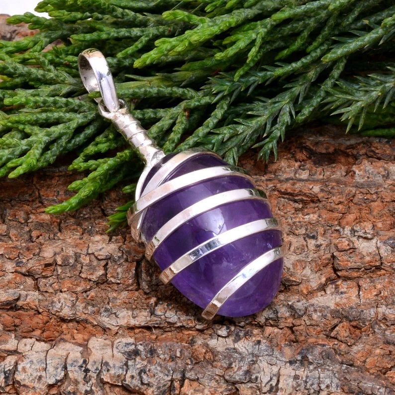 Amethyst Oval Shaped 925 Sterling Silver Pendant