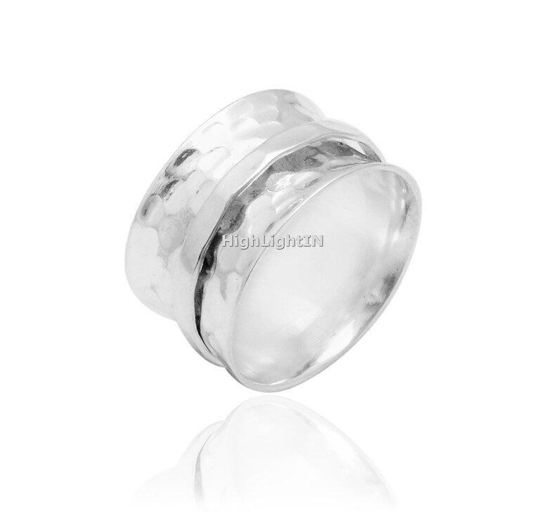 Hammered Spinner Handcrafted Ring