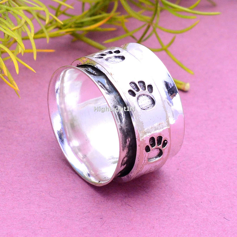 Paw Print Spinner Ring