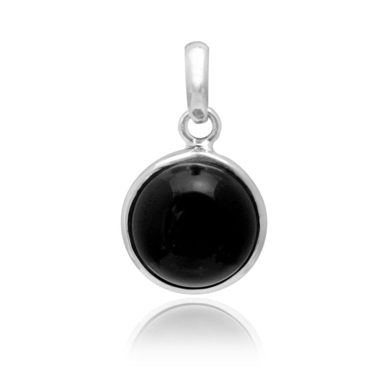 Natural Black Onyx 925 Sterling Silver Pendant
