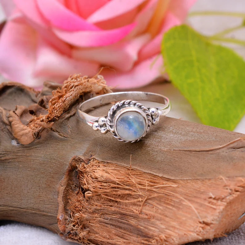 Moonstone June Birthstone Handcrafted Statement Ring