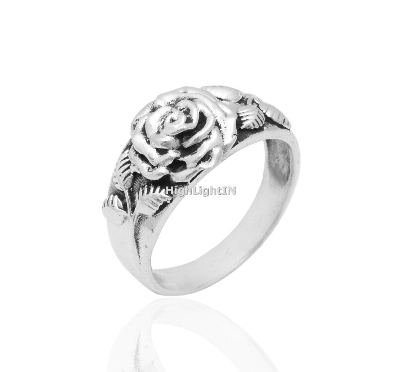 Rose Flower Handcrafted Eternity Band Ring