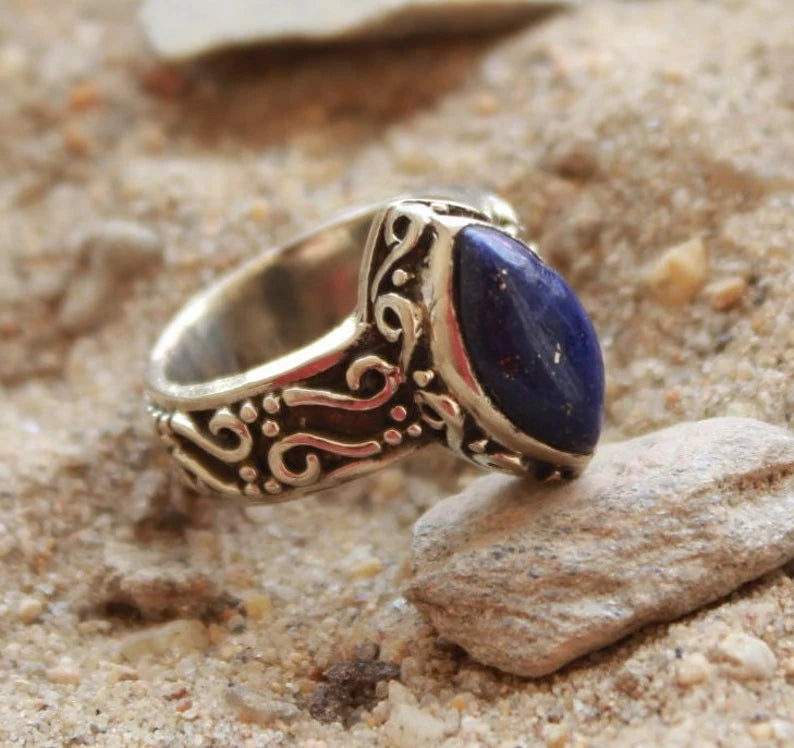 Lapis Lazuli Handmade Gemstone Statement Ring