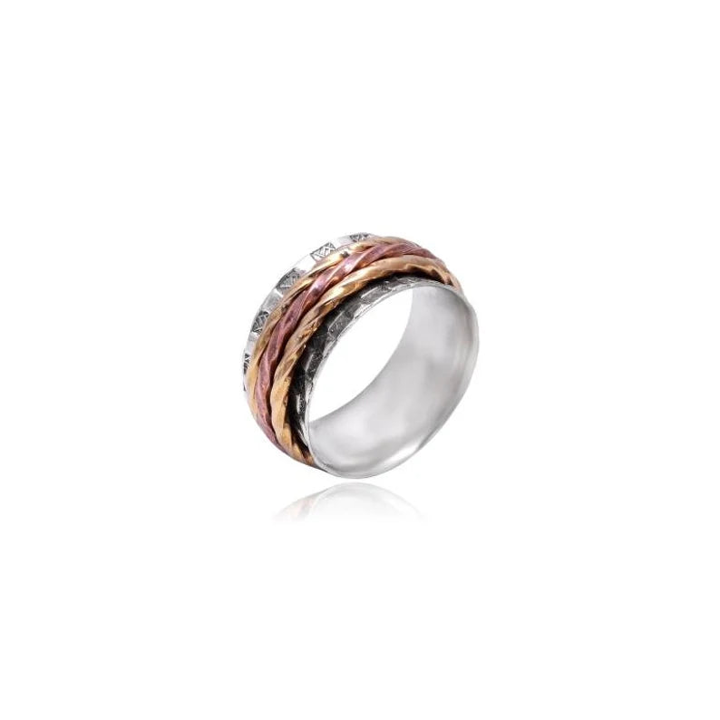 Fidget Three Tone Spinner Ring