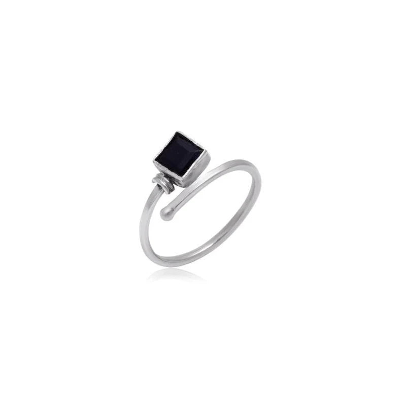 Vintage Adjustable Handcrafted Black Onyx Ring