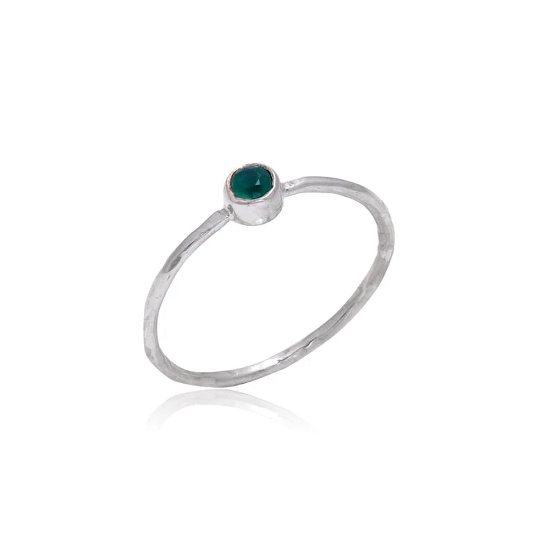 Green Onyx Gemstone Crystal Quartz Handcrafted Statement Ring