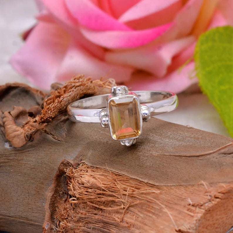 Natural Citrine Handcrafted November Birthstone Ring