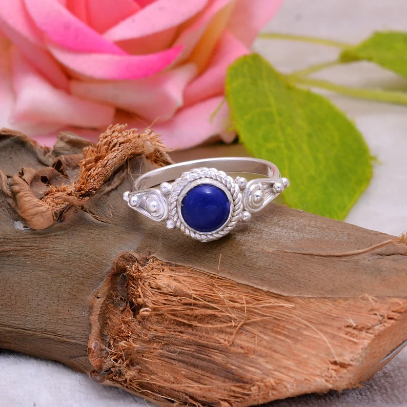 Lapis Lazuli Birthstone Handcrafted Statement Ring
