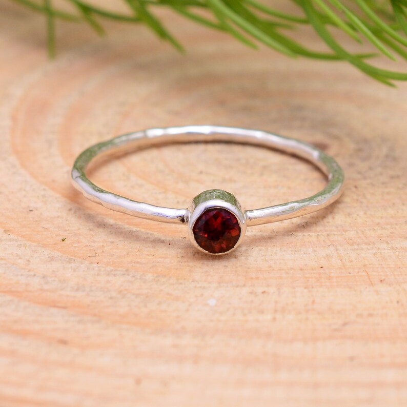 Garnet Gemstone Handcrafted Statement Birthstone Ring