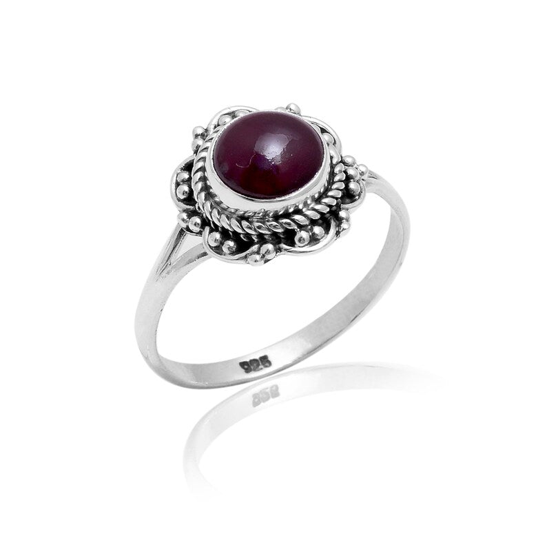 Garnet Gemstone Handcrafted Designer Statement Ring