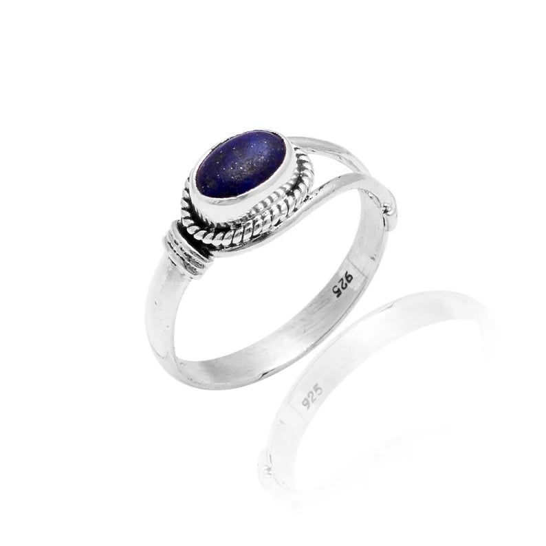 Lapis Lazuli Minimalist Handcrafted Statement Birthstone Ring