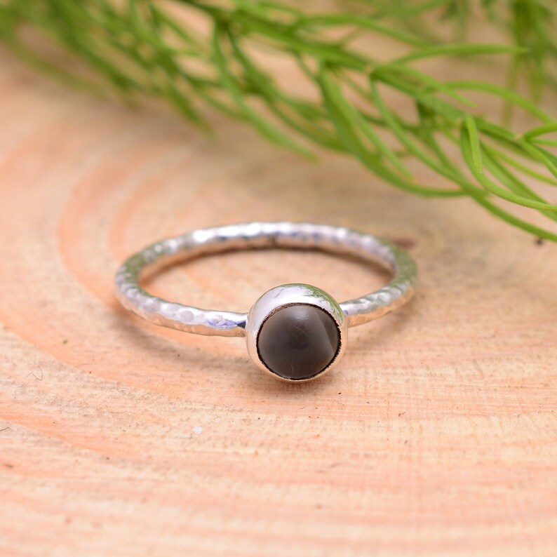Smokey Quartz Gemstone Handcrafted Statement Ring