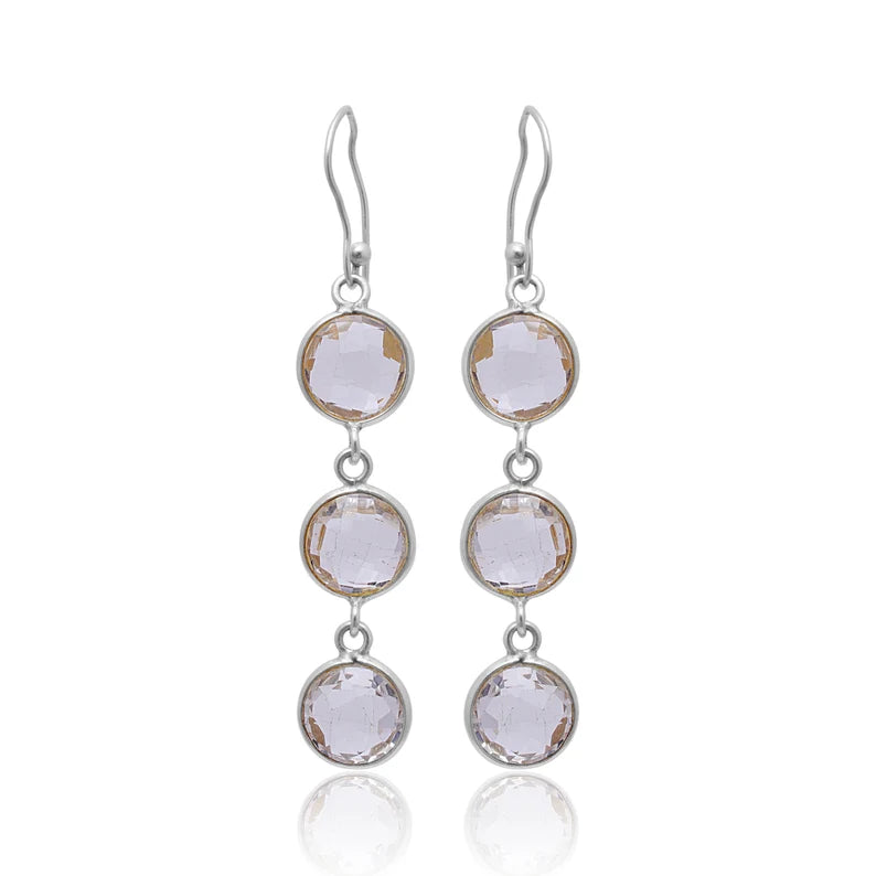 Citrine Dangling Gemstone Handcrafted Drop Earrings
