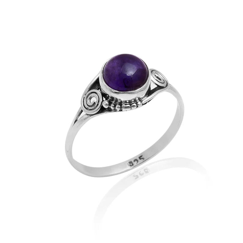 Amethyst February Birthstone Minimalist Handcrafted Ring