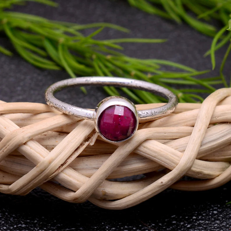 Ruby Handmade Gemstone Promise Ring