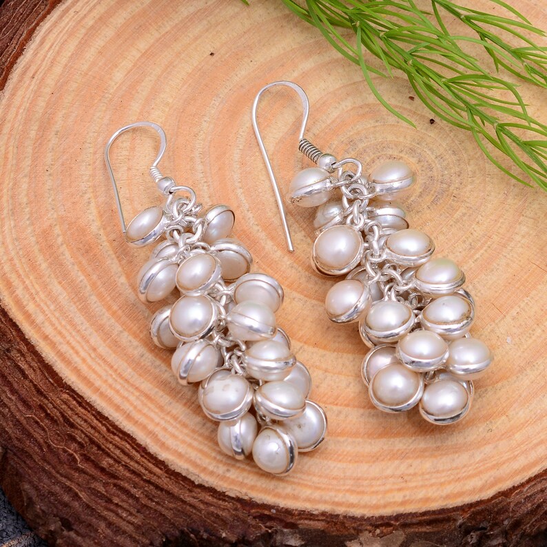 Pearl Bunch Handcrafted Drop Earrings
