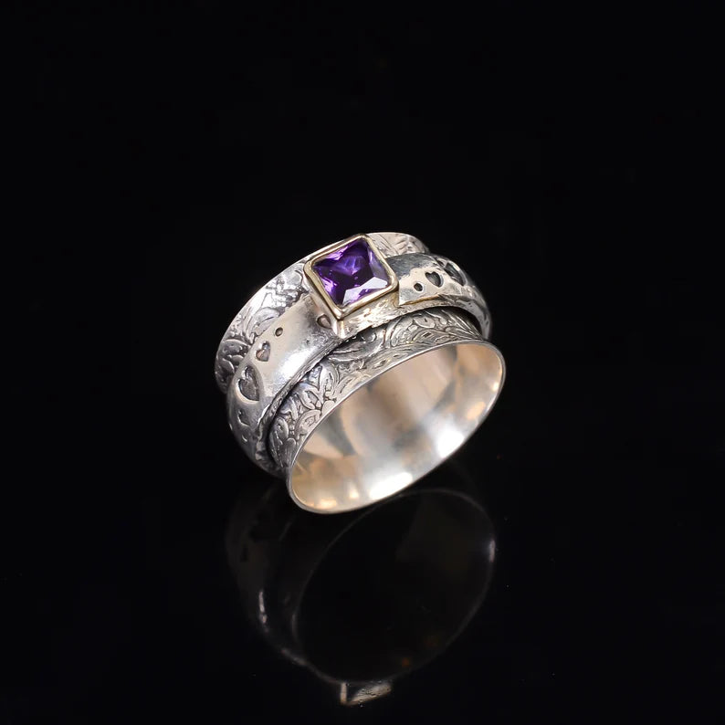 Spinner Ring Amethyst Spinner Ring