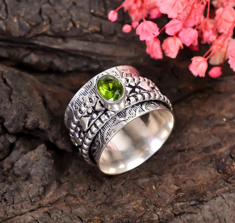 Peridot Spinner Ring