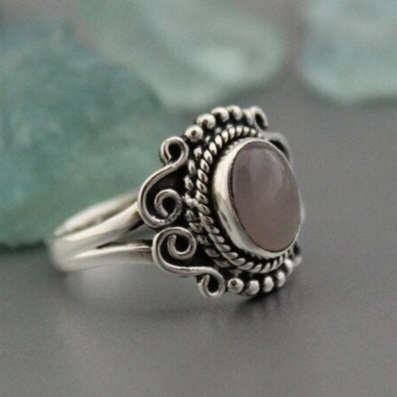 Rose Quartz Handcrafted Promise Gemstone Ring