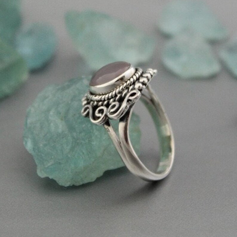 Rose Quartz Handcrafted Promise Gemstone Ring