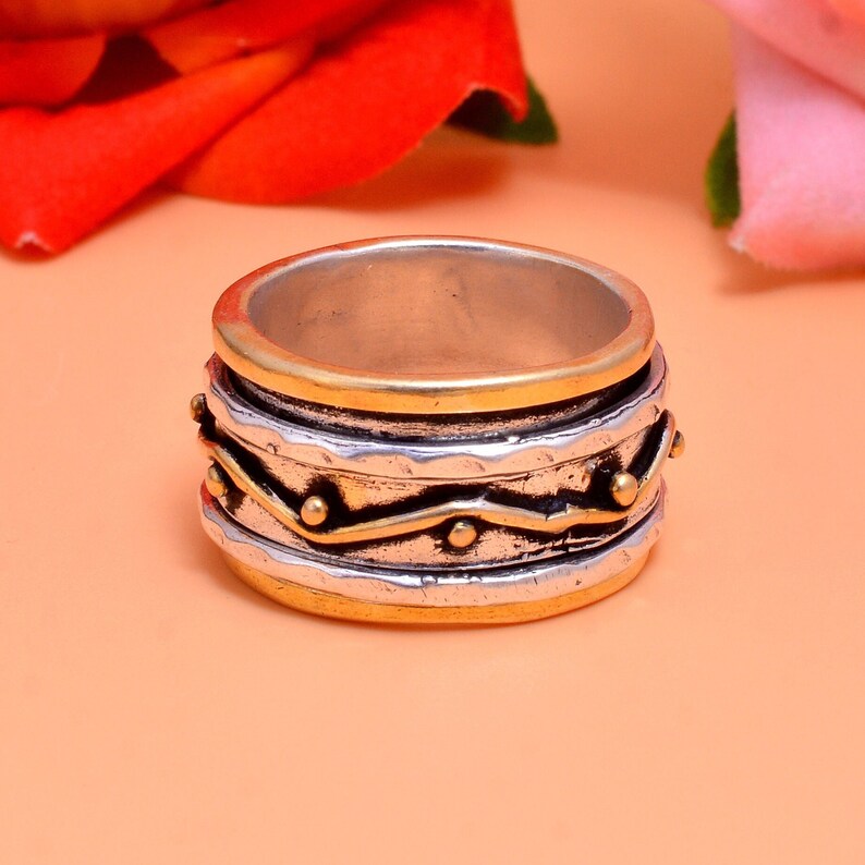 Handmade Two Tone Spinner Ring