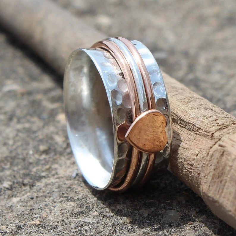Spinner Fidget Heart Shaped Ring