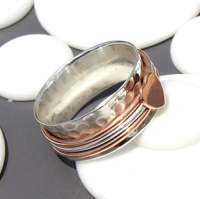 Spinner Fidget Heart Shaped Ring