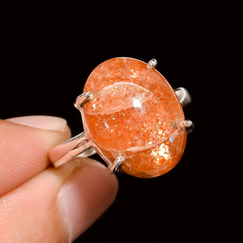 Genuine Sunstone Promise Cocktail Ring