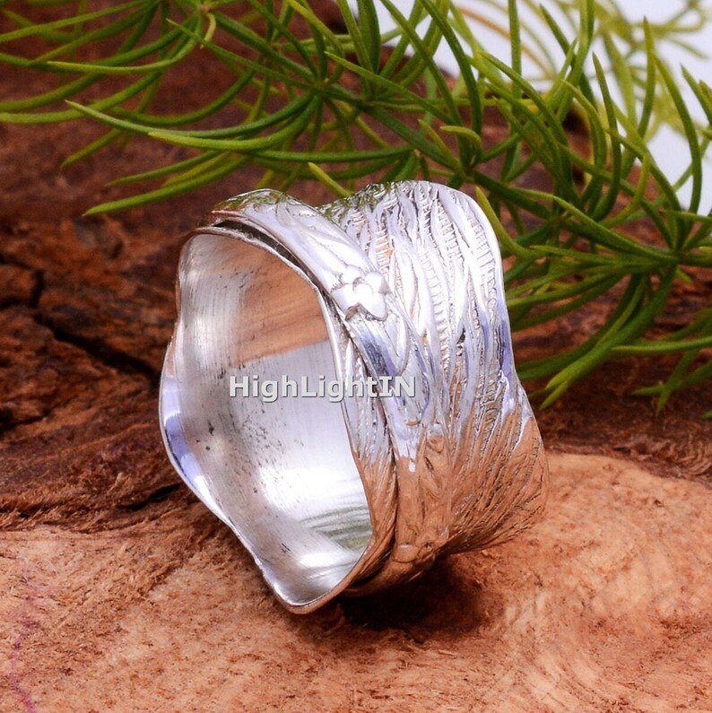 Wide Band Thumb Spinner Fidget Handmade Ring