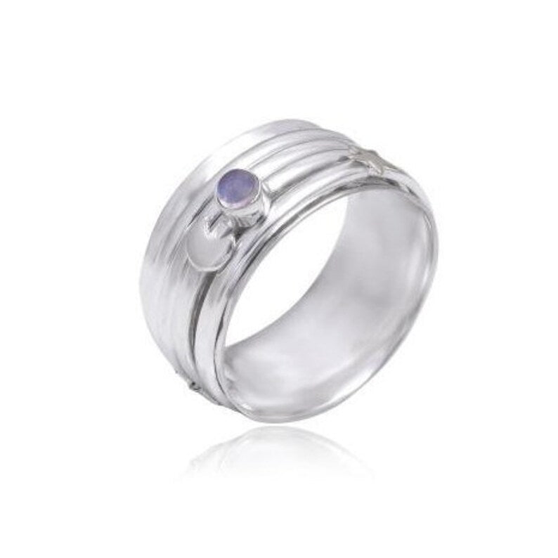 Moon stone Spinner Thumb Ring