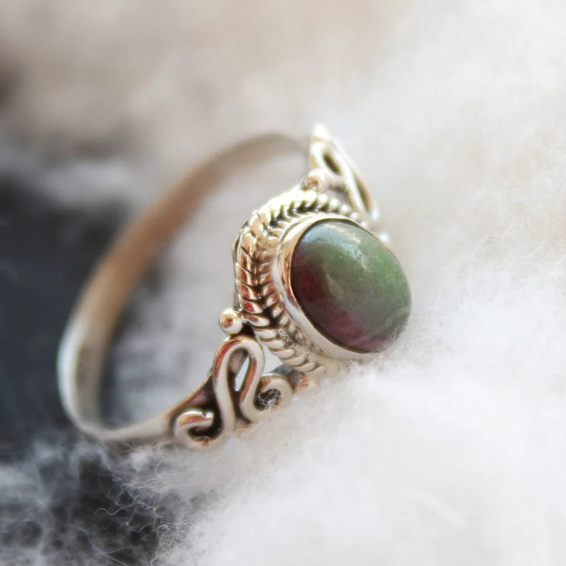 Green Agate Gemstone Handmade Statement Ring