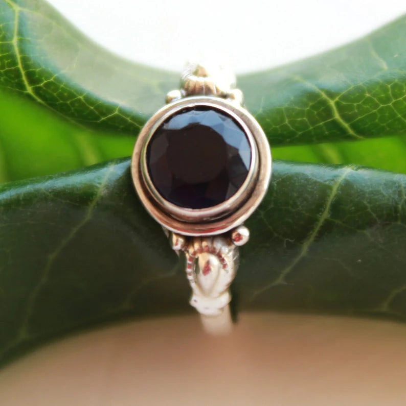 Black Onyx Gemstone Handcrafted Statement Ring