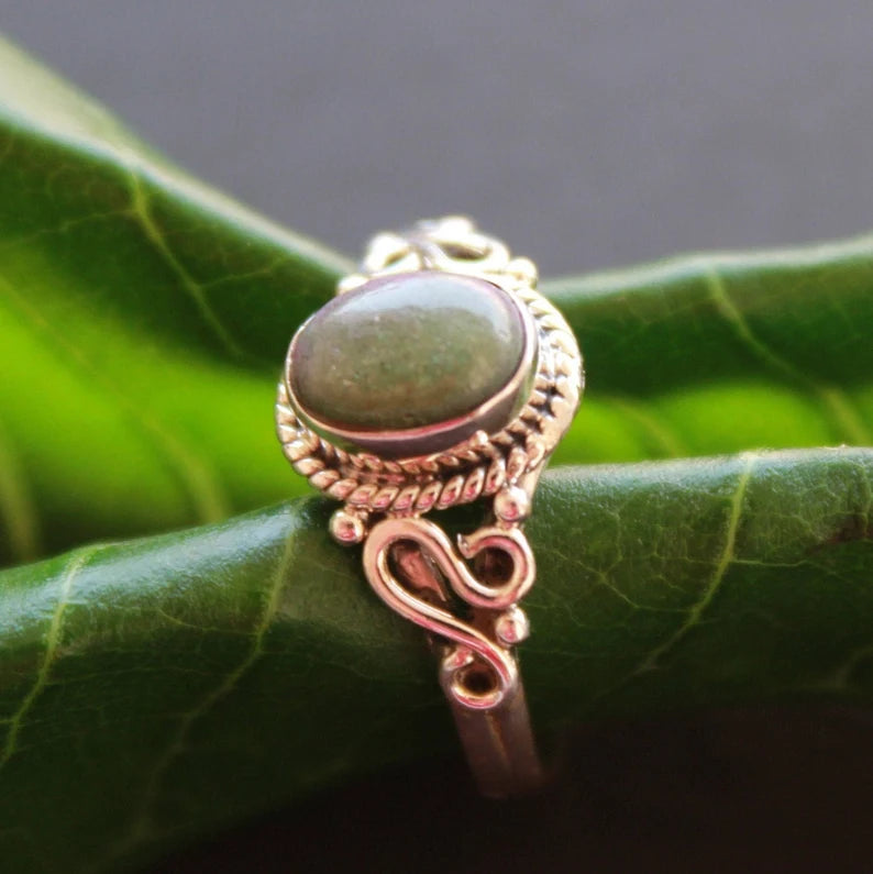 Green Agate Gemstone Handmade Statement Ring