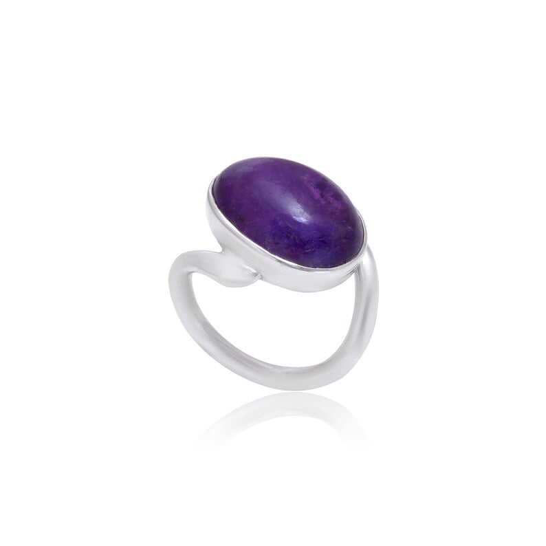 Amethyst Gemstone Birthstone Statement Ring