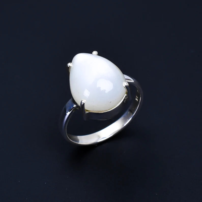 Moonstone Gemstone Statement Handcrafted Ring
