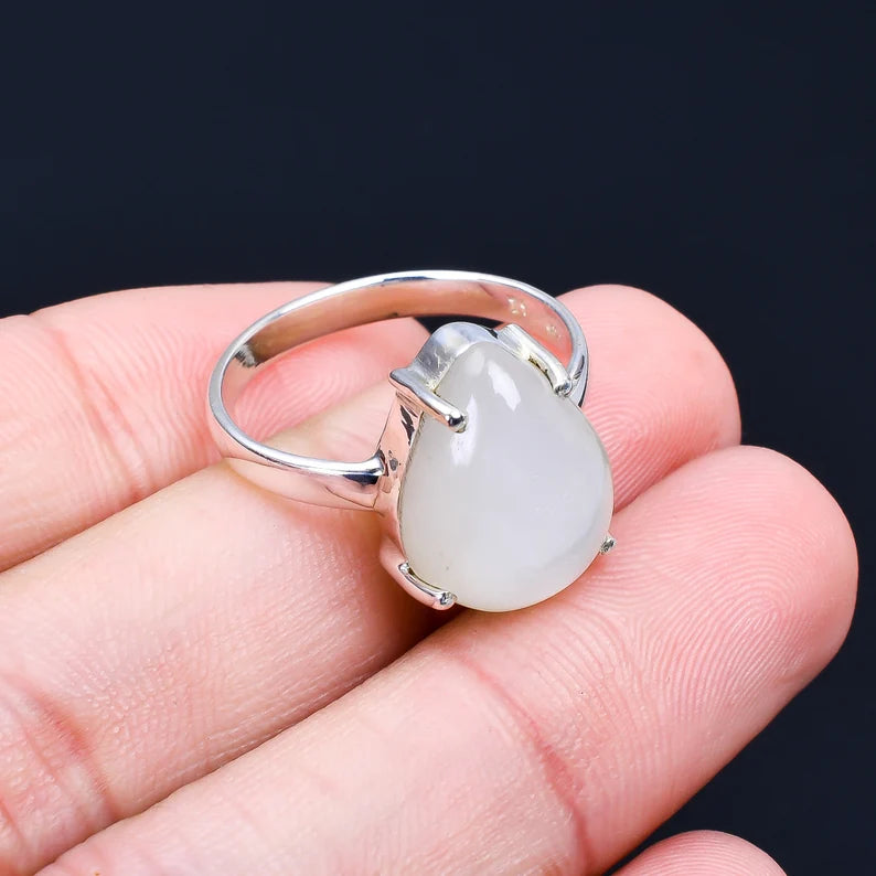 Moonstone Gemstone Statement Handcrafted Ring