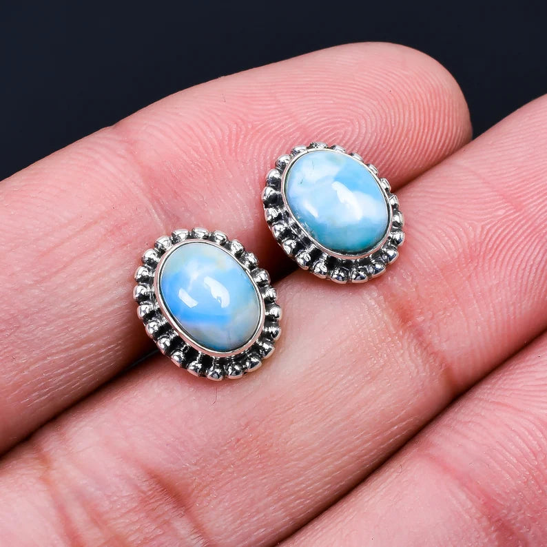 Opal Gemstone Handcrafted Minimalist Drop Earrings