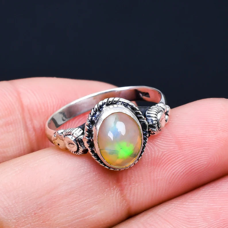 Opal Handcrafted Gemstone Statement Ring
