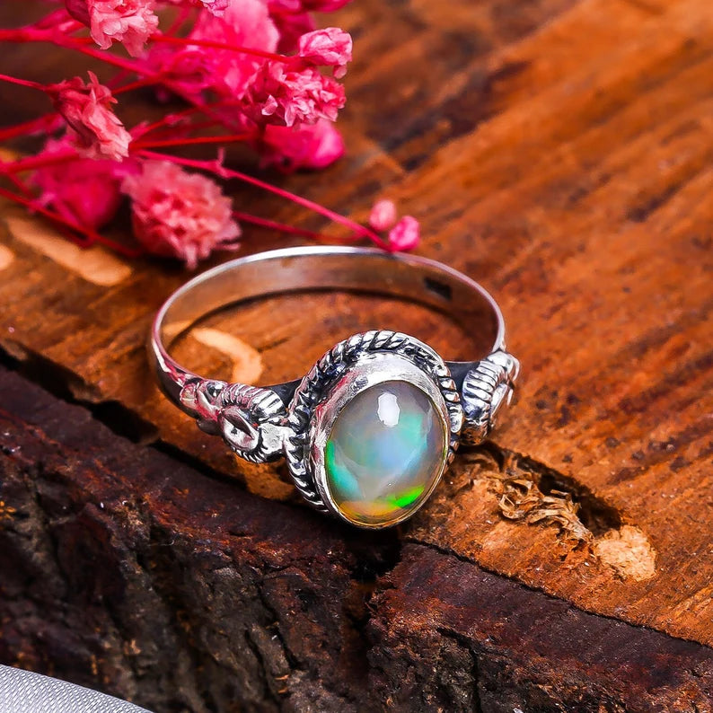 Opal Handcrafted Gemstone Statement Ring